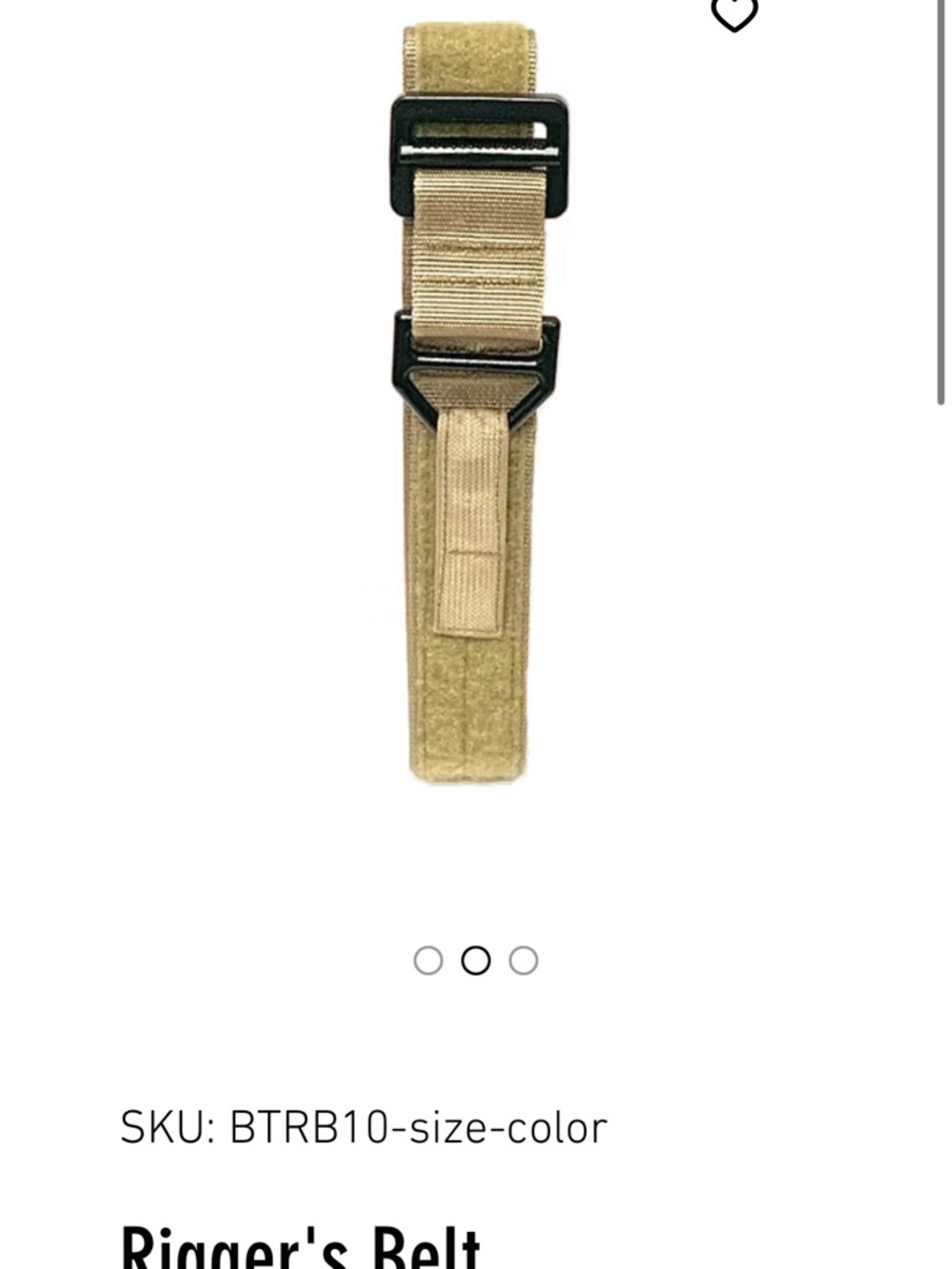 Men's Tactical Rigger Belt in Tan